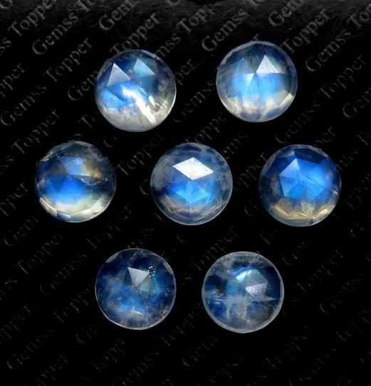 Rainbow Moonstone 7x7 mm Round Rose Cut